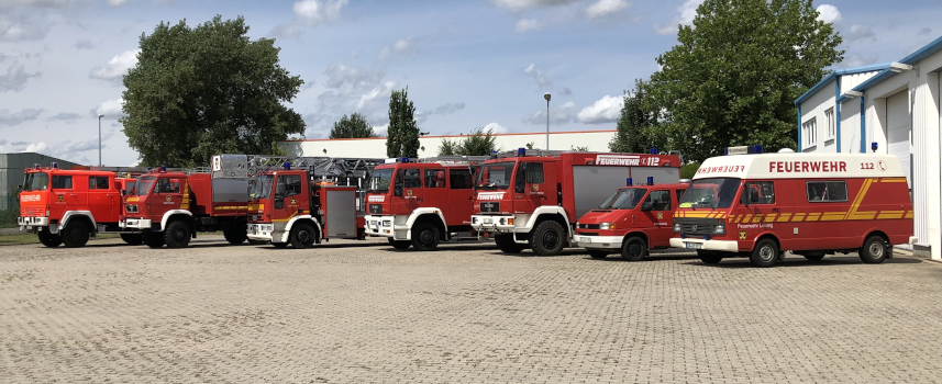 Bild von den Fahrzeugen der Feuerwehr Leisnig